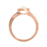 Prong-Set Rosecut Diamond Solitaire Ring in Sand-Textured 14k Rose Gold