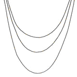 Gold Droplets Necklace in Oxidized Silver and 18k Gold