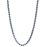 Indigo Blue Sponge Coral Necklace with 18k Gold Beads and Oxidized Silver Handmade Clasp