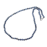 Indigo Blue Sponge Coral Necklace with 18k Gold Beads and Oxidized Silver Handmade Clasp