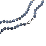 Indigo Blue Sponge Coral Necklace with 18k Gold Beads and Oxidized Silver Handmade Clasp