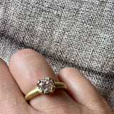 Scooped Prong Round Brilliant Diamond Ring in 18k Gold