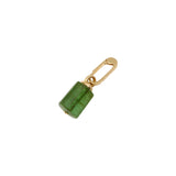 12.5 Carat Green Tourmaline Crystal Charm Pendant in 14k Gold
