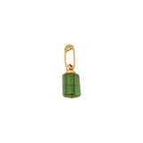 12.5 Carat Green Tourmaline Crystal Charm Pendant in 14k Gold