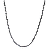 Hematite Round Bead Necklace with Grey Thread - 36"