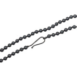 Hematite Round Bead Necklace with Grey Thread - 36"