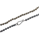 Matte Hematite and Pyrite Bead Necklace  - 34"