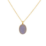 Chalcedony Scarab Pendant in 18k Gold