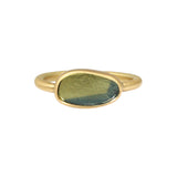 Blue Yellow Sapphire Slice Ring in 18k Gold