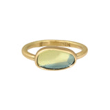 Blue Yellow Sapphire Slice Ring in 18k Gold