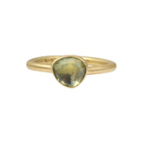 Pale Blue Green Montana Rose Cut Sapphire Ring in 18k Gold