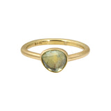 Pale Blue Green Montana Rose Cut Sapphire Ring in 18k Gold
