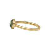 Pale Blue Green Montana Rose Cut Sapphire Ring in 18k Gold