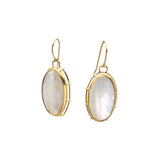 White Plume Agate Earrings in 22k and 18k Gold