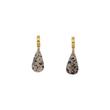Teardrop Montana Agate Huggie Hoop Earrings in 18k Gold