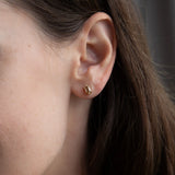 Hexagon Diamond Post Earrings in 18k Yellow Gold