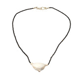 Faceted Labradorite Bead Neckalce with Carved Antler Pendant