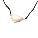 Faceted Labradorite Bead Neckalce with Carved Antler Pendant