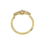 Three Stone Nouveau Diamond Ring in 18k Gold