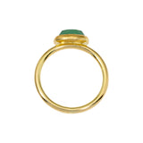 Rose Cut Emerald Solitaire Ring in 18k Gold