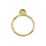 Emerald Cabochon Solitaire Ring in 22k and 18k Gold