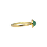 Rose Cut Emerald Solitaire Ring in 18k Gold