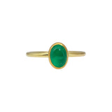 Emerald Cabochon Solitaire Ring in 22k and 18k Gold