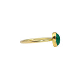 Emerald Cabochon Solitaire Ring in 22k and 18k Gold