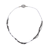 Horse Hair Necklace with Silver Tube Beads