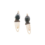 Quartz and Gold Fringe Earrings