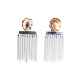 Sea Shell Earrings with Pyrex Glass