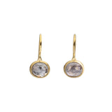 Salt and Pepper Rosecut Diamond Dangle Earrings in 18k Gold
