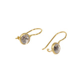 Salt and Pepper Rosecut Diamond Dangle Earrings in 18k Gold