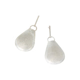 Perforated Wide Paddle Earrings in Brushed Silver