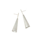 Small Perforated Cone Earrings in Brushed Silver