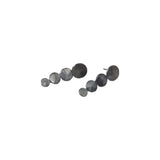 Hammered Post Dangle Earrings in Oxidized Silver and 10k White Gold