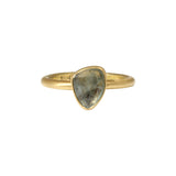 Organic Shape Lavender Grey Rosecut Sapphire Ring in 18k Gold