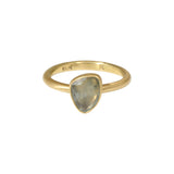 Organic Shape Lavender Grey Rosecut Sapphire Ring in 18k Gold