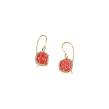 Coral Dangle Earrings in 18k Gold
