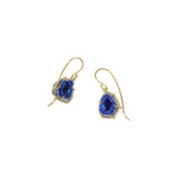 Azurite Geode Earrings in 18k Gold