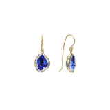 Azurite Geode Earrings in 18k Gold