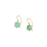 Emerald Hexagon Dangle Earrings in 18k Gold