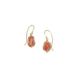 Chatham Orange Sapphire Dangle Earrings in 18k Gold