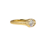 Custom 22k Scooped Prong Band Ring with Client's Diamond