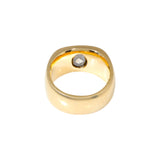 Wide Band Ring with Oval Rosecut Salt and Pepper Diamond in 14k Gold