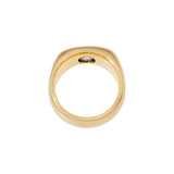 Wide Band Ring with Oval Rosecut Salt and Pepper Diamond in 14k Gold