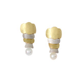 Delphi Earrings in 18k Yellow Gold, Silver & Freshwater Pearl Earrings