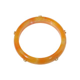 Amber Color Jade Bangle with 18k Gold Accents and Cognac Diamonds
