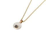 Ancient Path Pendant with Salt and Pepper Rose Cut Diamond on 14k Yellow Gold Chain
