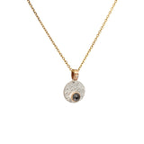 Ancient Path Pendant with Salt and Pepper Rose Cut Diamond on 14k Yellow Gold Chain